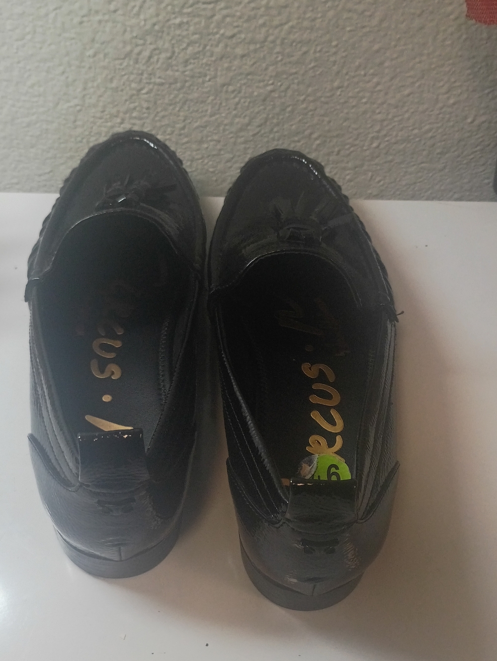 Patent Tassel Loafers for Women- Black